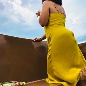 Loft Yellow Midi dress